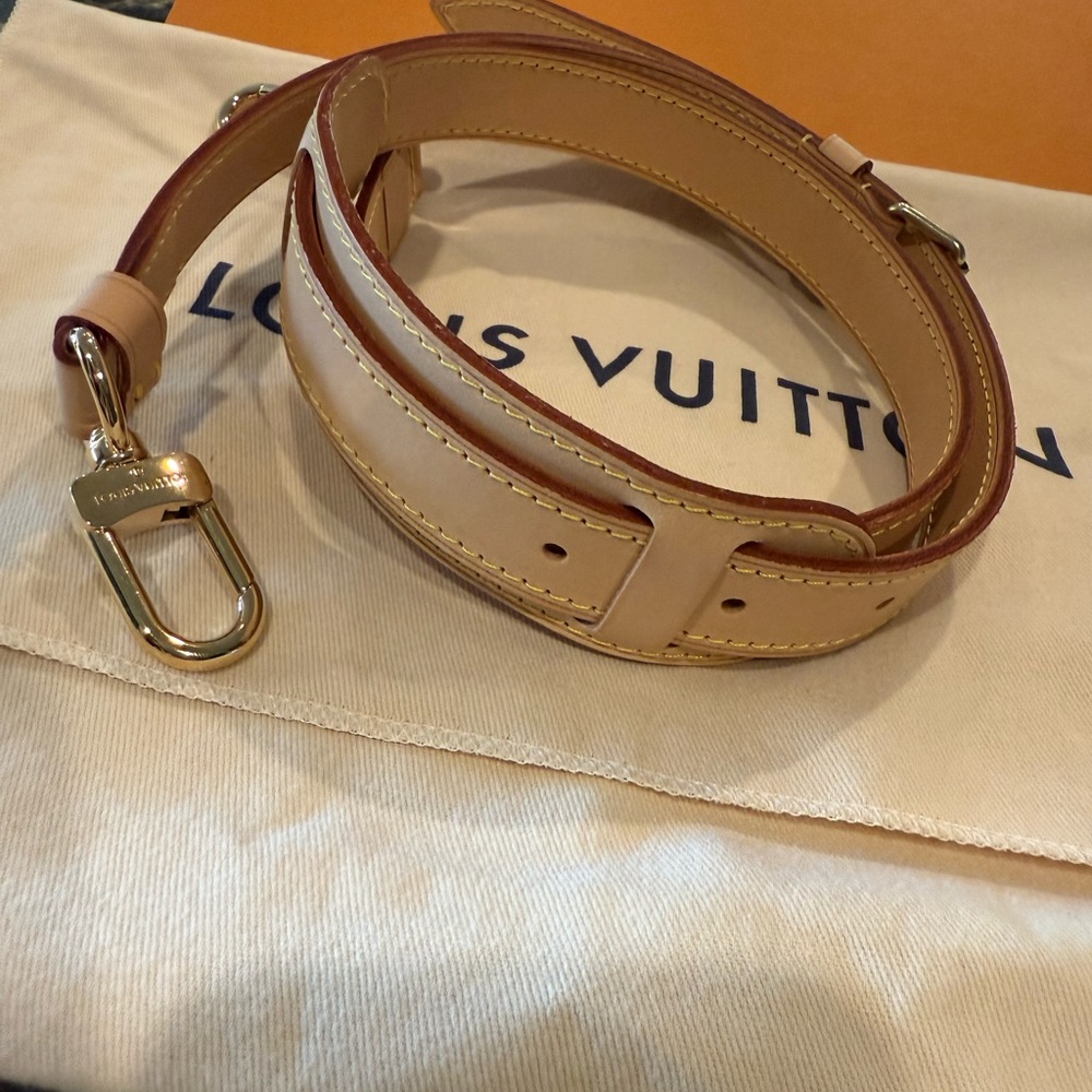 Louis Vuitton Cream and Brown Shoulder Strap